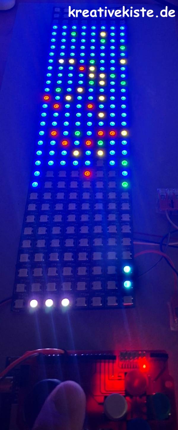 Arduino Spiel Vertical Breakout versuche den Ausbruch aus 8x32 LED Pixeln 1