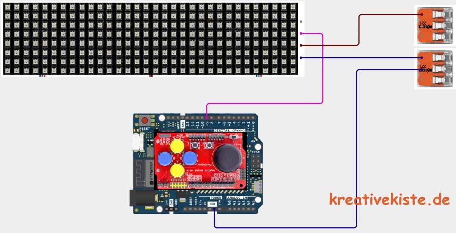 Arduino Labyrinth Runner Der ultimative Irrgarten auf 8x32 Pixeln 5