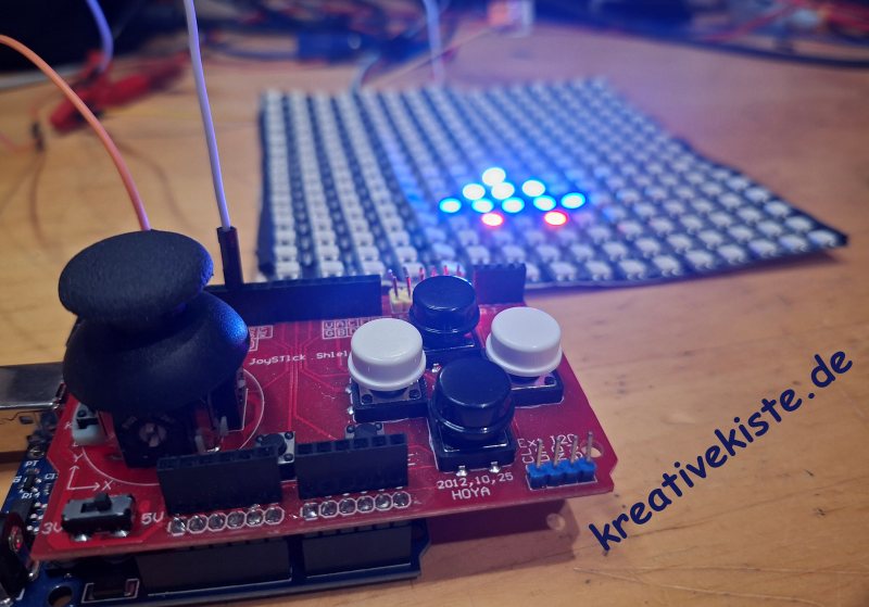 arduino Neopixel Matrix und Joystick Shield Retro Spiel Klassiker 