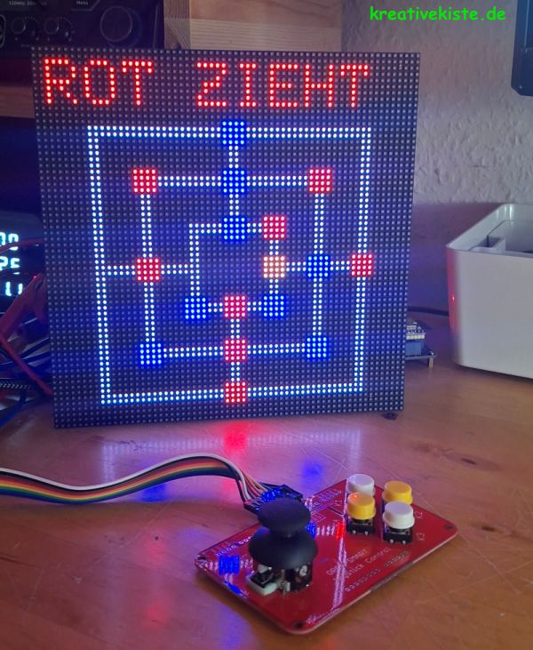 Digitales Mühle Spiel mit ESP32 und P3 LED Modul 6