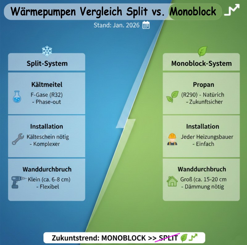 2 Split Wärmepumpe oder Monoblock Wärmepumpe eine entscheidungshilfe