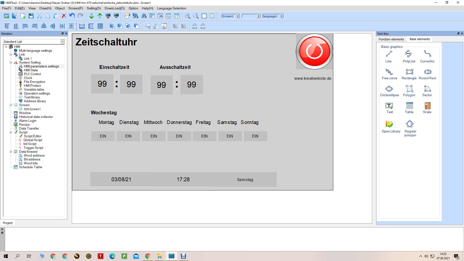Program the ACE Automation weekly time switch with a real time clock 1