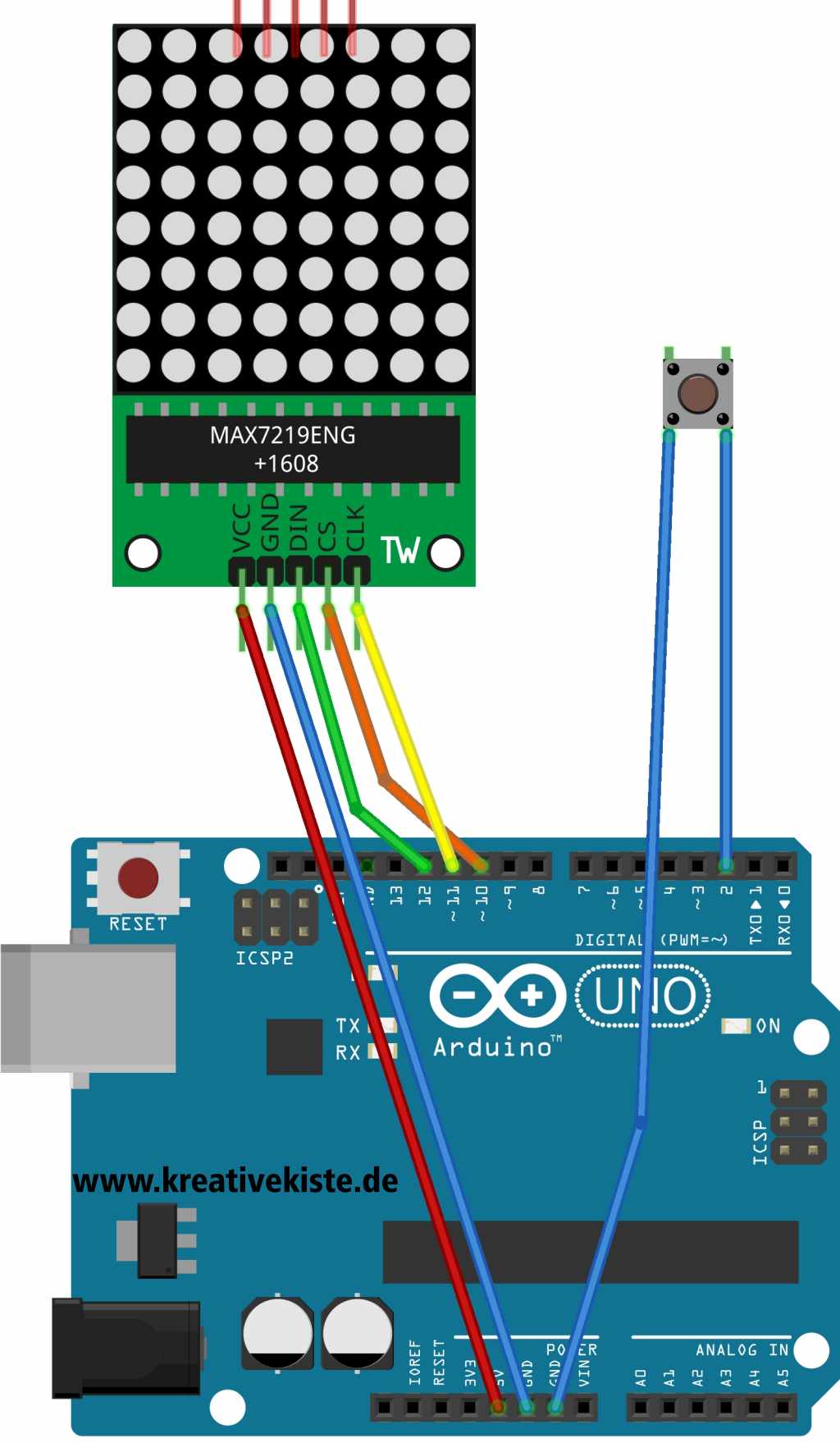 Arduino 8x8 LED Matrix mit Ardublock