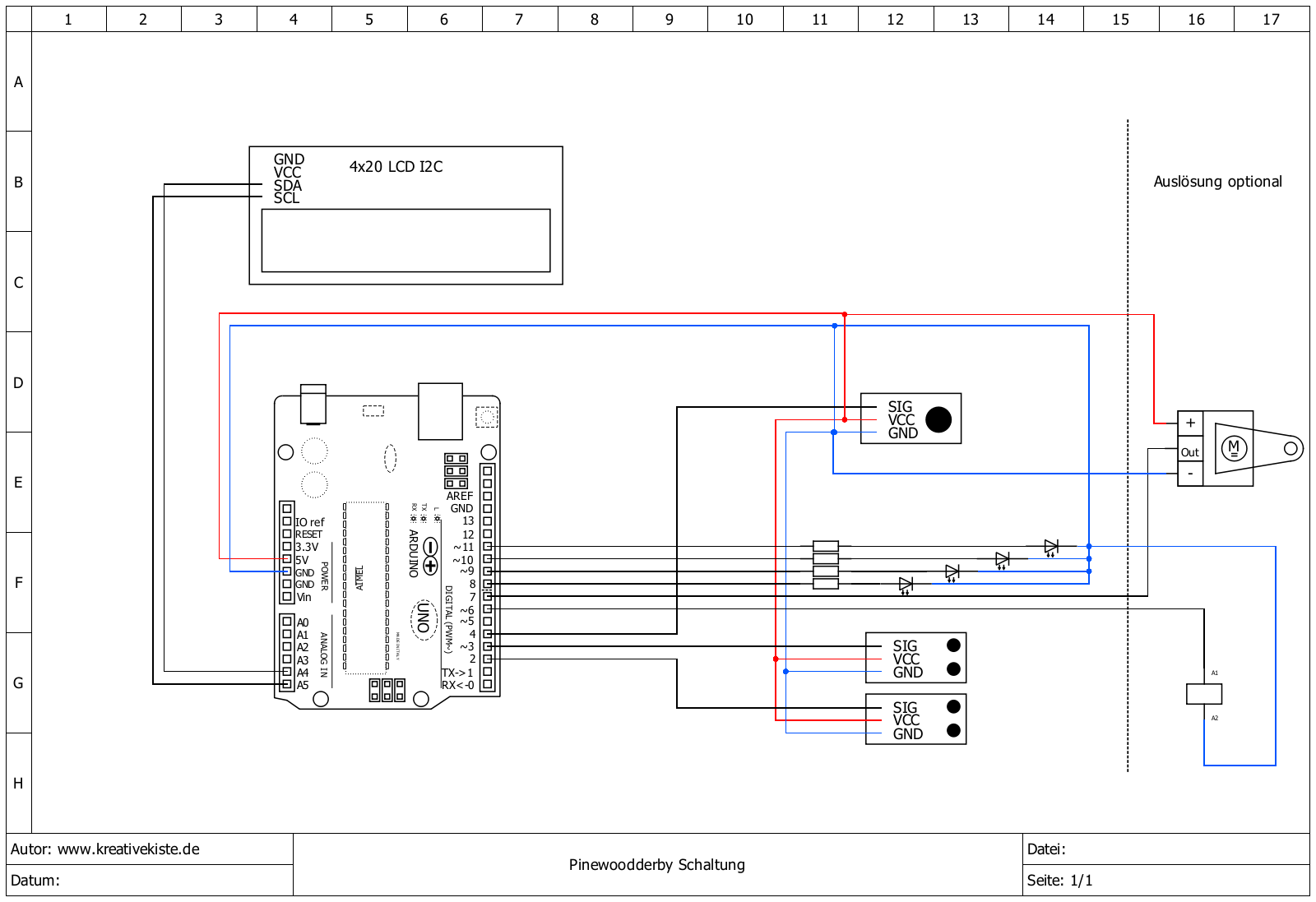 Arduino formel 1 Zeitmessung für eine Rennstrecke