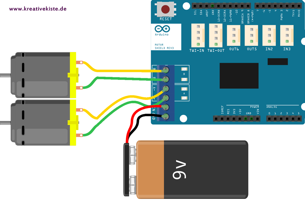 4 DC motor steuerung arduino ardublock tutorial