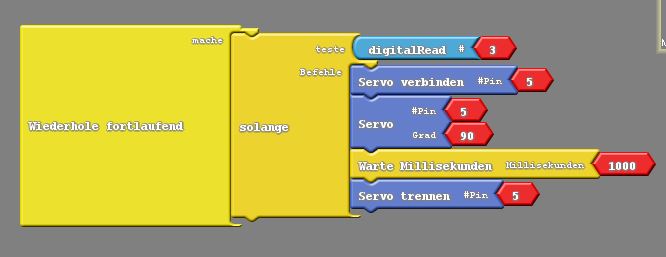 servomotor ardublock verbinden trennen steuern