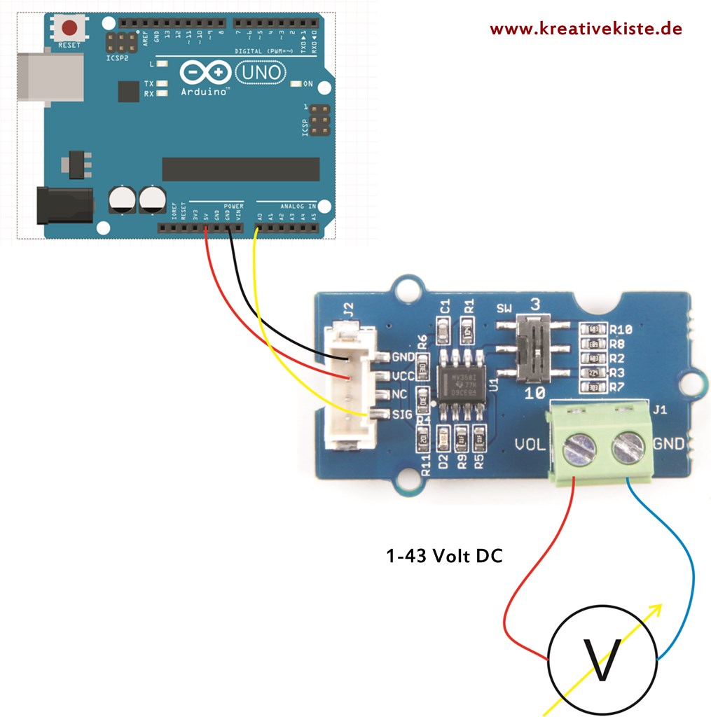 2 seeed grove voltage divider toturial arduino