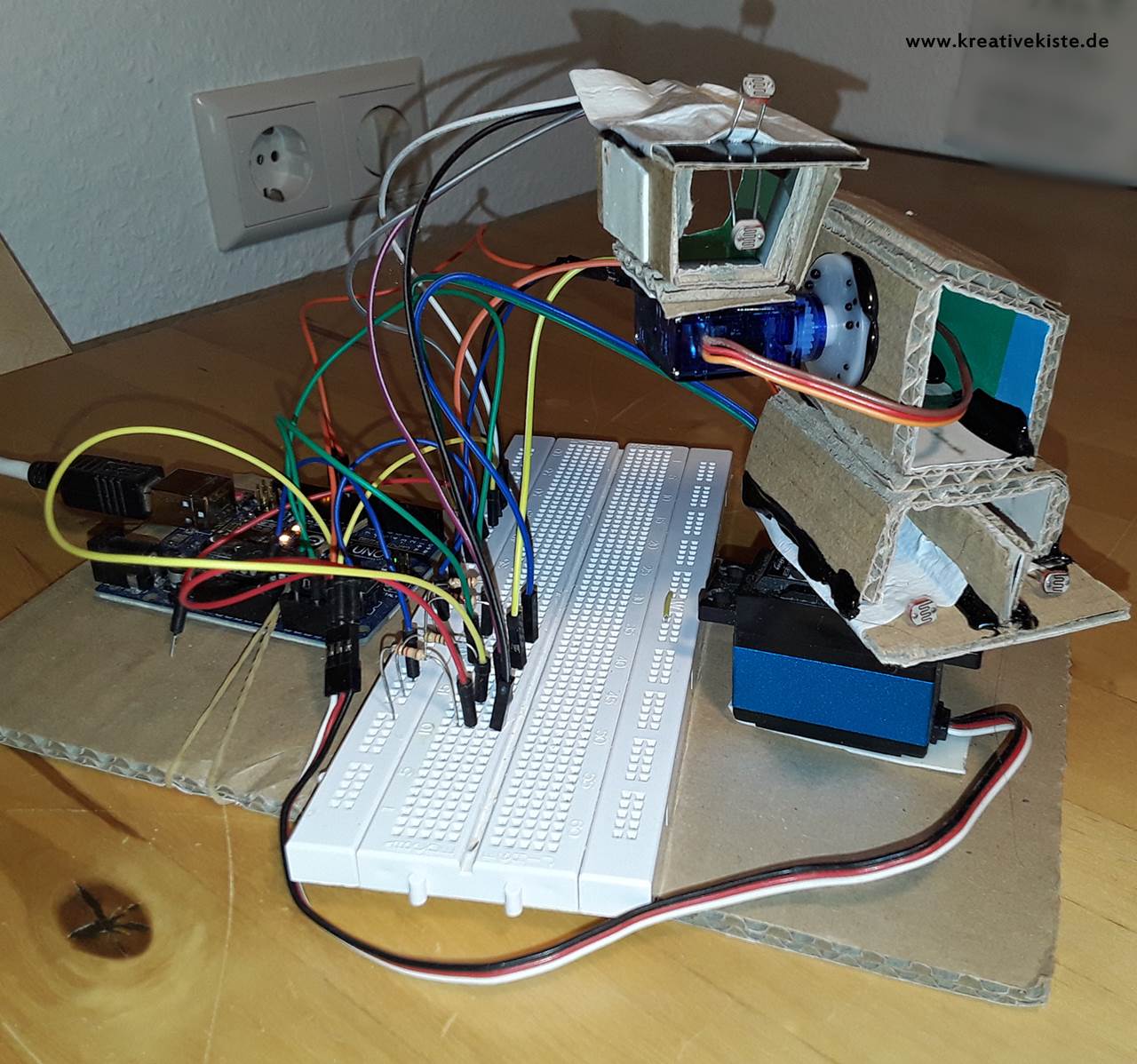 2 Arduino LDR Servo Sonnen Lichtverfolger bauanleitung