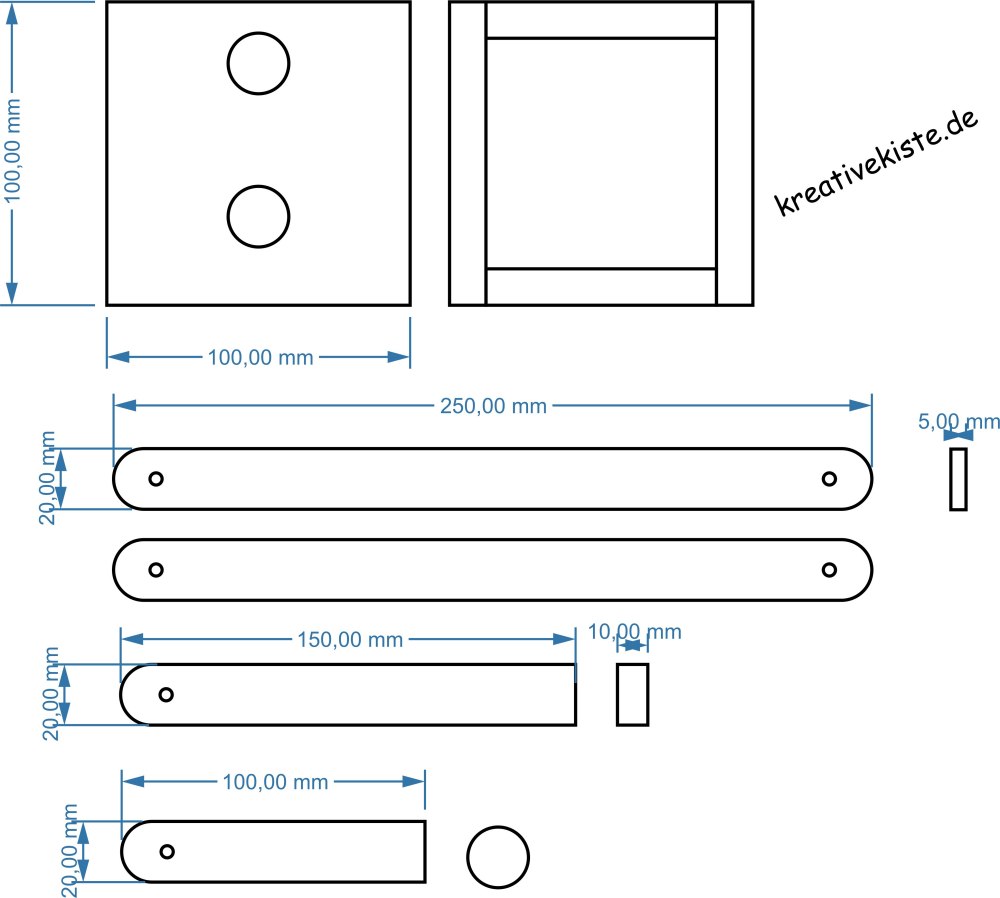 Bauanleitung LED Holz Schreibtischlampe mit Gelenkarm 10