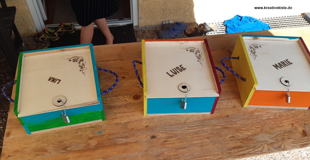 Einfache Holzkiste mit Deckel für Kindergeburtstag Bauleitung 1