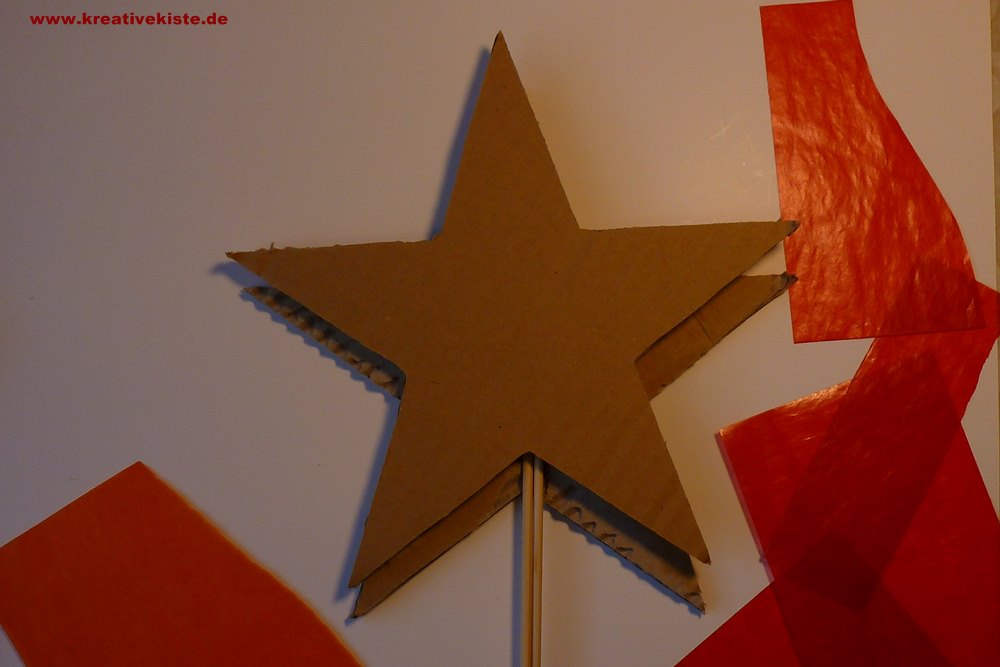 8 Stern aus Pappkarton mit Transparentpapier vorlage