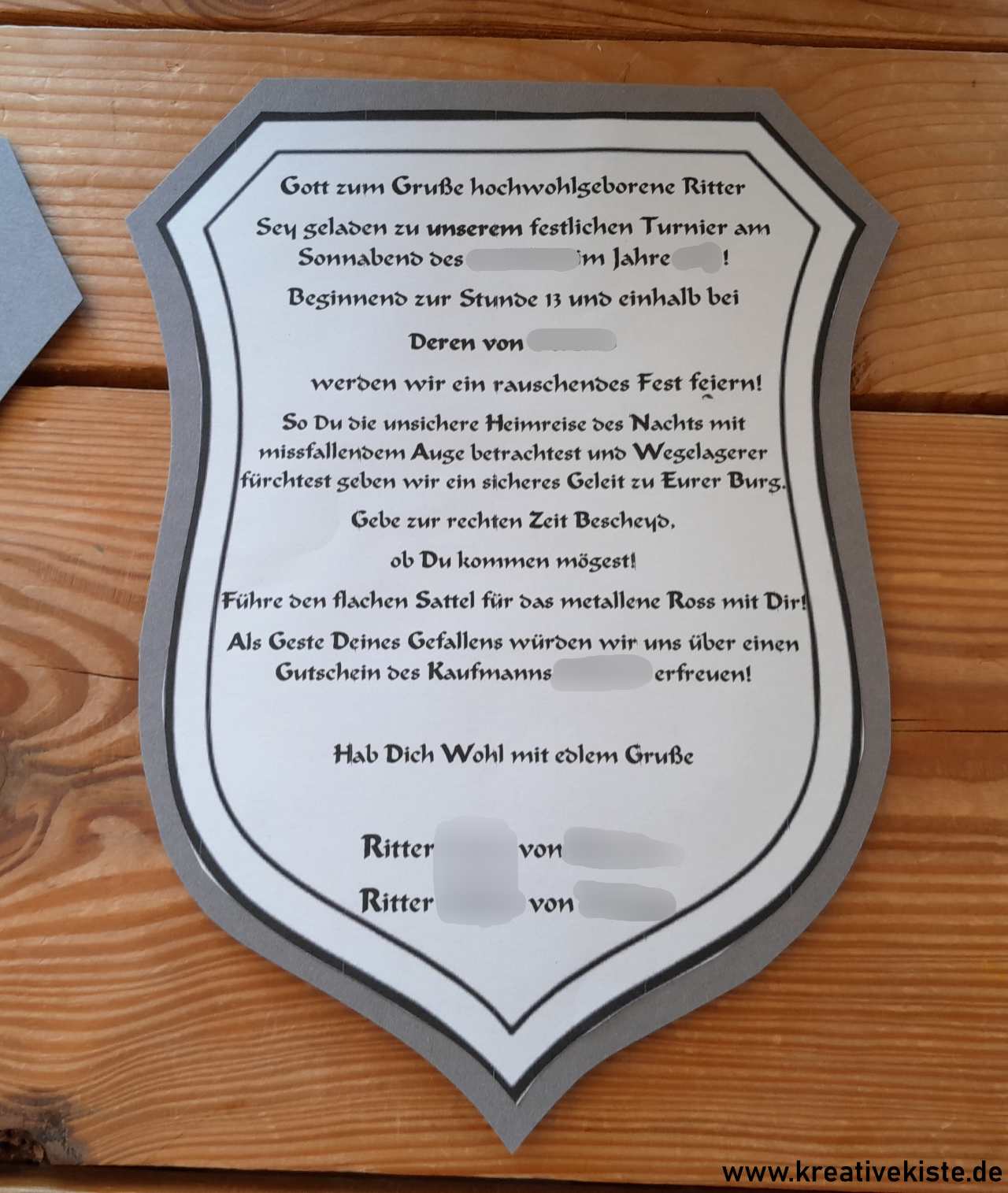 Einladung zum Ritter Geburtstag Bastelvorlage Rittergeburtstag 4