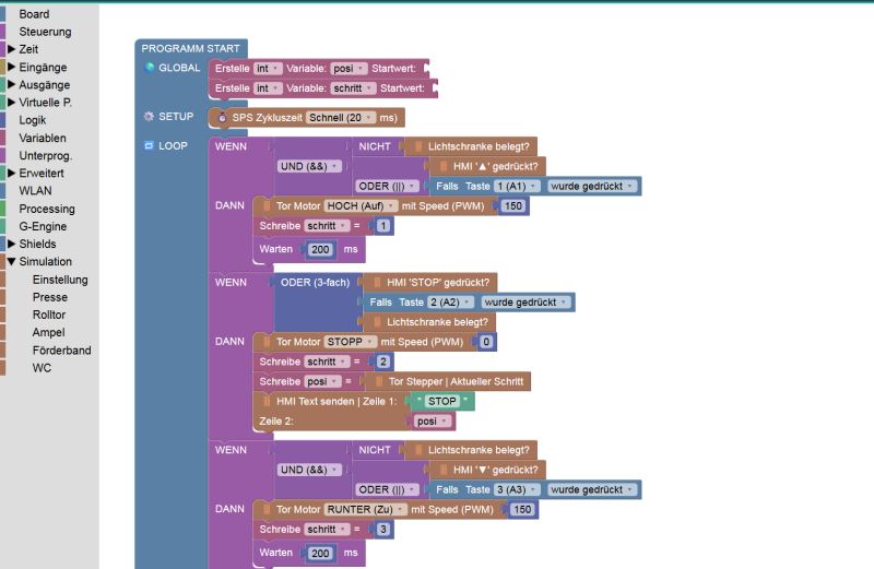 11 Blockly für Arduino tutorial Rolltor