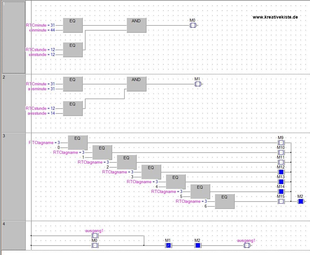 GX works 2 RTC Wochenschaltuhr mit LADDERFB und Coolmay SPSHMI programmieren 5