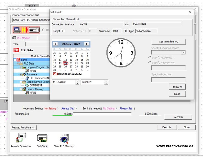 GX works 2 RTC Wochenschaltuhr mit LADDERFB und Coolmay SPSHMI programmieren 6