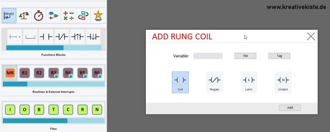 Arduino PLC Ladder Setting and resetting the coil