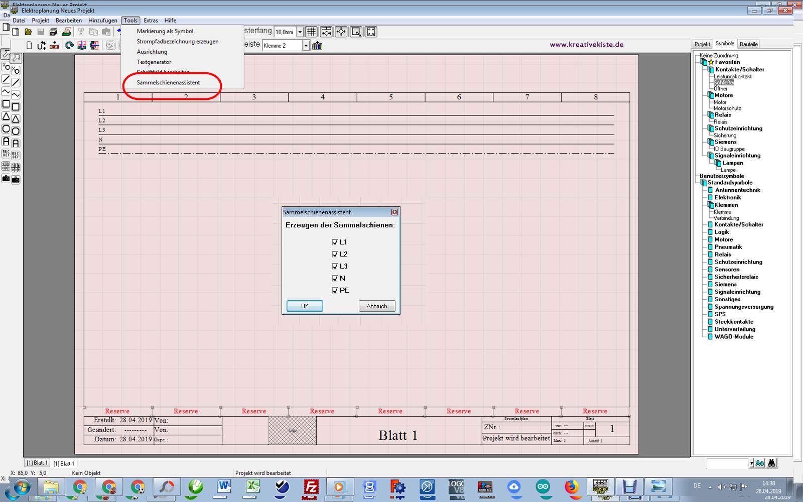 Schaltplan Software Elektroplanung