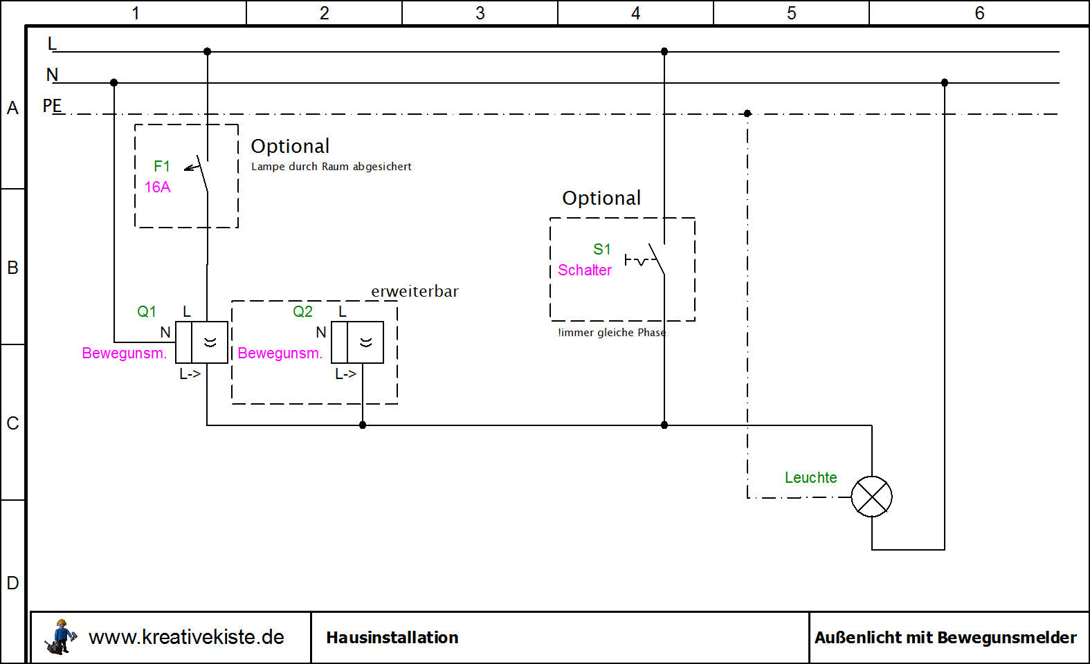 6 hausinstallation schaltung ausenlicht bewegungsmelder