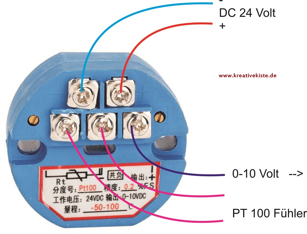 RTD PT100 Temperatur Messumformer DC24V Minus 50~100 Grad Ausgang 0-10V M8J3