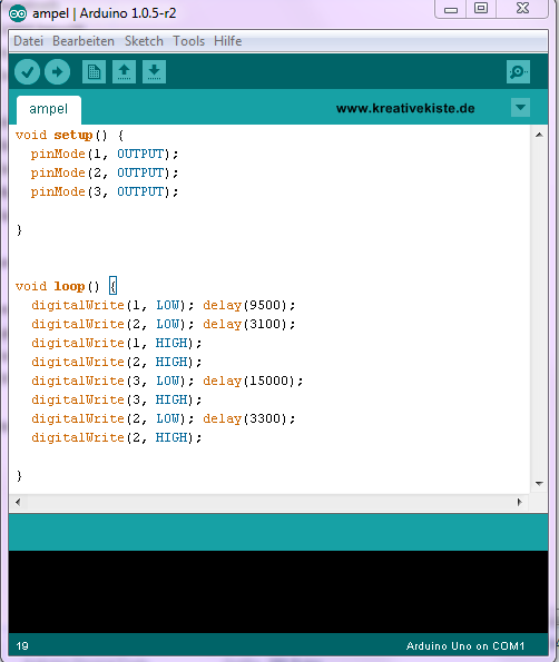 8 Arduino skript Ampelschaltung